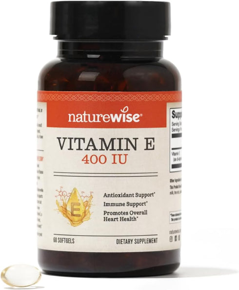 NatureWise Vitamin E 400 IU Softgels | 60 Count | Dairy Free, Gluten Free, Antioxidant-Rich Dietary Supplement