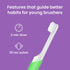 Quip Sonic Toothbrush for Kids with Timer, Extra Brush Head, Travel Cover Mount, Electric, Glow in The Dark, Green