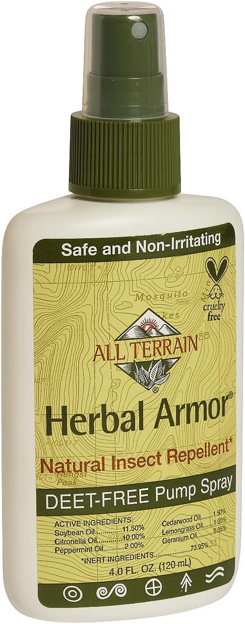 Herbal Armor DEET-Free Pump Spray, 4oz Insect Repellent, Plant-Based, Safe for Family and Pets