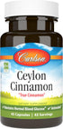 Carlson Ceylon Cinnamon 500 mg | 45 Capsules | Cinnamon Extract Pills, Cinnamon Supplements