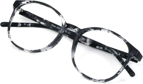 VisionGlobal Blue Light Blocking Glasses, Anti Eyestrain for Women/Men, Stylish Oval Frame, Anti Glare, Gray +1.50