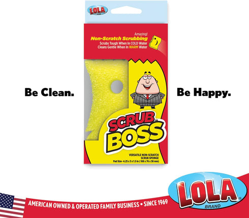 Lola Products Scrub Boss, 1 Pack, 14.4% More Volume, Firm in Cold Water, Flexible in Warm Water, Made in USA