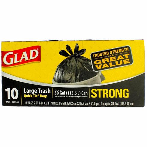 Clorox Sales Co 30 Gallon Quick Tie Trash Bags, 10 Count