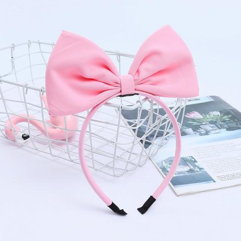 Pink Bow Headband, Non-Slip Fashion Knotted Hair Bands for Women and Girls, Hair Accessories for Party