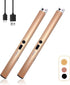2 PCS Windproof Flameless Candle Lighter, Upgraded Electric Lighter with LED Power Display & Safety Switch for BBQ
