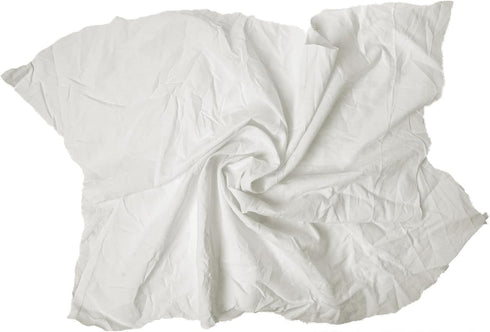 Recycled White Sheeting Rags - Bulk Woven Cotton Cleaning Rag in a Box, Lint Free All Purpose Wiping Cloth (5 lbs. Box)