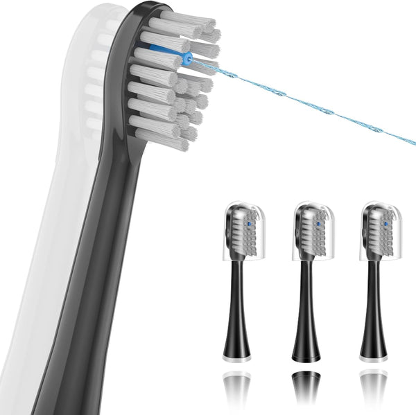 Flossing Toothbrush Head Replacement, 3 Count, Sonic Tooth Brushes and Water Flosser Combo, Compact Size