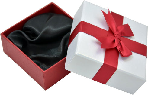 Paialco Jewelry Package Paper Gift Box - Red Ribbon Bow-Knot, 3.75 x 3.75 Inches