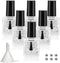 6PCS Empty Nail Polish Bottles with Funnel, Glass Rectangle with Brush & Mixing Balls (10ML, Black)
