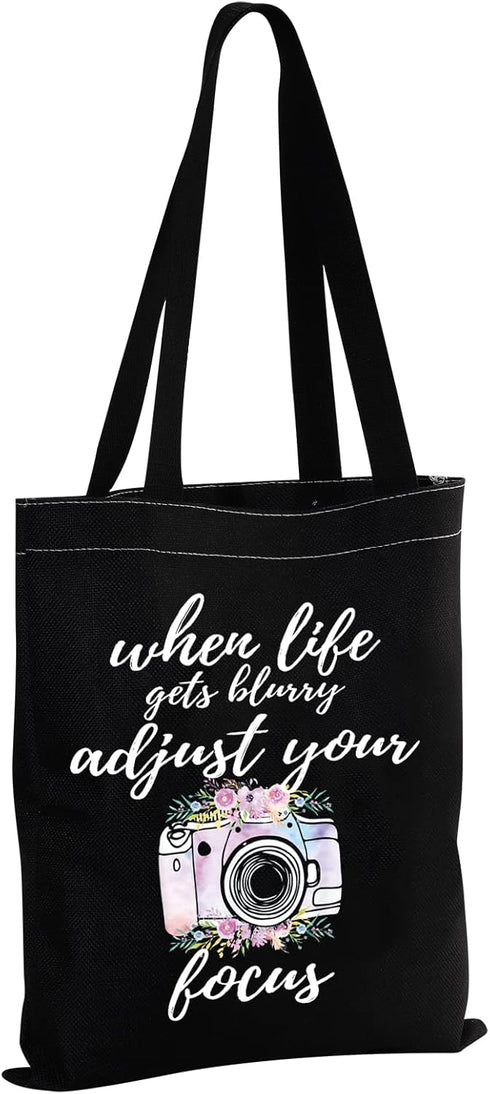 MBMSO Photographer Makeup Bag, Inspirational Gifts for Photography Lovers, When Life Gets Blurry Adjust Your Focus