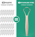 RONAVO Stainless Steel Tongue Scraper for Adults, 2 Pack, Couples Colors, Cure Bad Breath, Oral Care & Hygiene