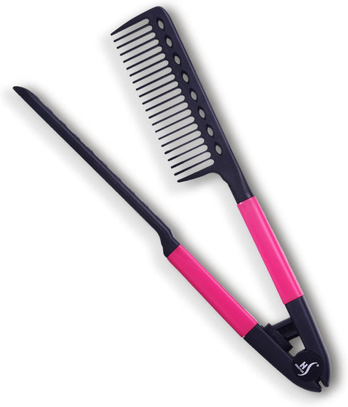 Herstyler Hair Straightening Comb - Pink Straightener Comb for Easy Styling - Get Straight Hair in Minutes