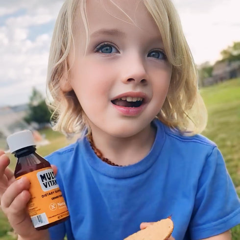 NovaFerrum MMM Multivitamin for Kids, Infants, and Toddlers, Orange Flavored, 2 Fl Oz