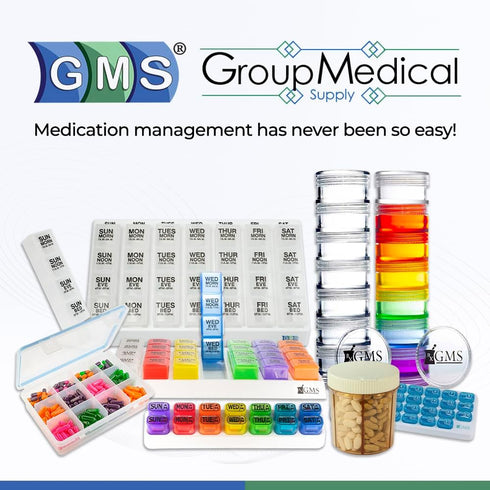 7 Day Medicine Pill Organizer - Stackable Pill Box for Small Tablets & Vitamin Supplements, Medium, Rainbow
