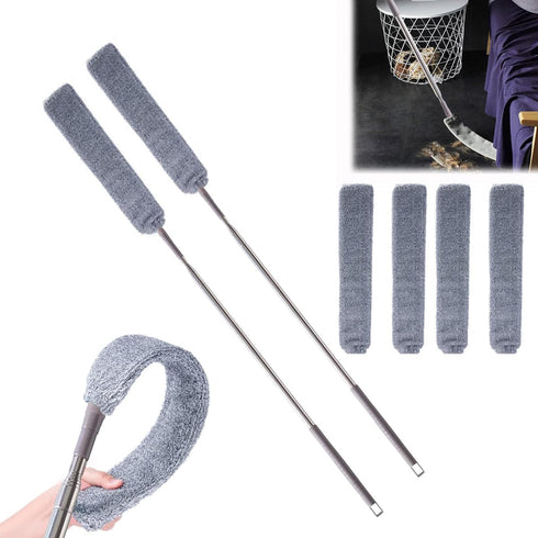 2PCS Microfiber Hand Duster, Retractable Gap Dust Cleaner, Telescopic Dust Brush for Wet and Dry Cleaning Tools (Home