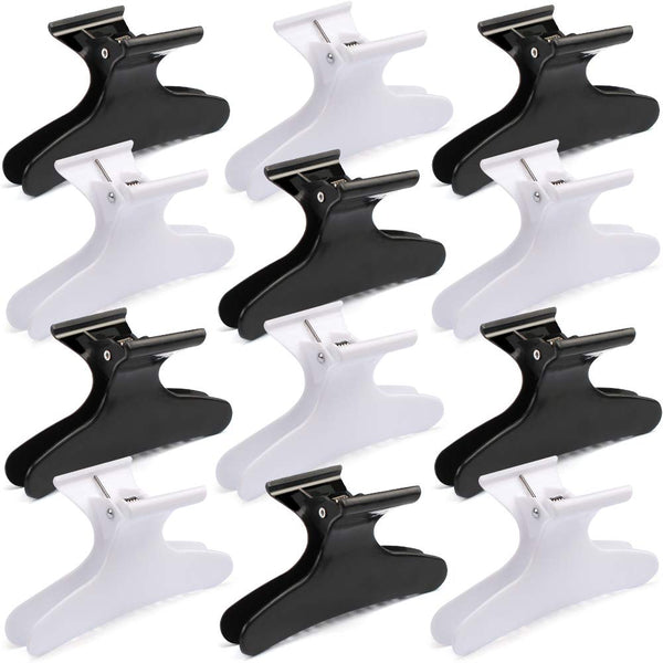 Ondder Hair Clips for Styling Sectioning Black White Pro Salon Clamps for Coloring, Cutting Hair Accessories