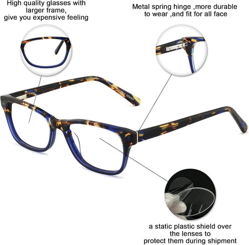 OCCI CHIARI Blue Light Magnifying Reading Glasses for Women 2.0 Anti Glare Eyestrain Spring Hinge Readers