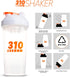 310 Nutrition Protein Shaker Bottle, Meal Replacement Blender Cup for Mixing Protein Powders, Clear w/White Lid