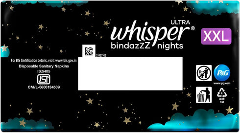WHISPER 30 Ultra Overnight Sanitary Pads with Wings - Pieces (XL Plus)