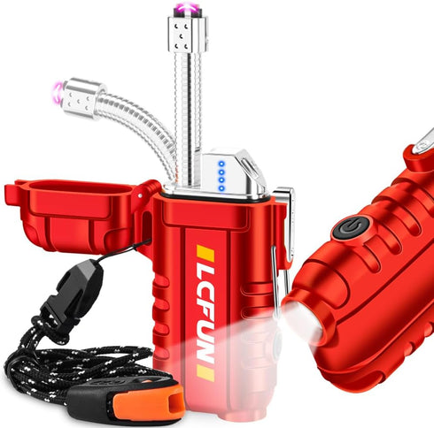 LcFun Rechargeable Electric Plasma Lighter, Windproof Arc USB C Lighter for Camping Gear, Survival Kits, Tactical Gear,