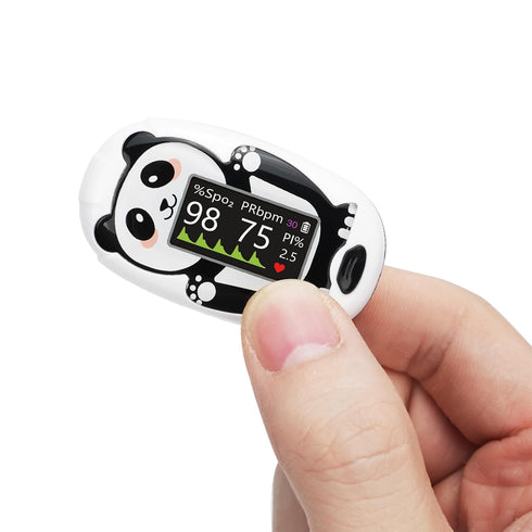 mekaaoo (2+), 20 Panda Pediatric Pulse Oximeter for Kids Children Oxygen Monitor Fingertip with Memory, Blood Oxygen