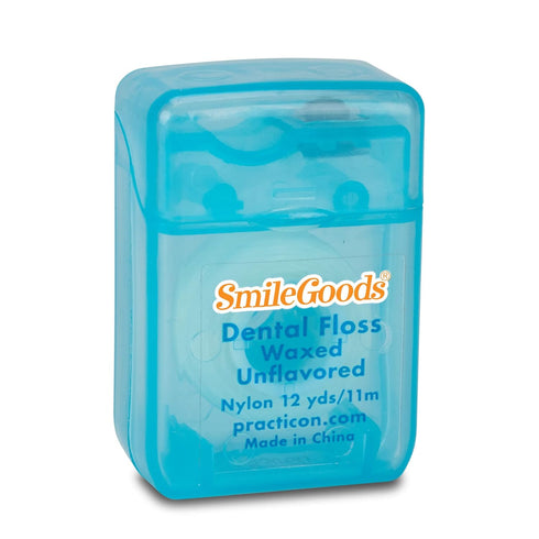 SmileGoods Waxed Dental Floss, 12 yds, Unflavored, Bulk Pack of 72