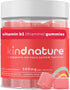 Kind Nature Vitamin B1 Gummies, Chewable Thiamine 500mg per Serving, Non-GMO, Vegan, Natural Strawberry Flavor