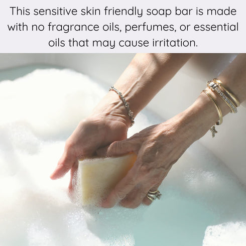 The Yellow Bird Unscented Soap Bar for Sensitive Skin, Handmade Fragrance-Free Face Soap, Natural Vegan Ingredients