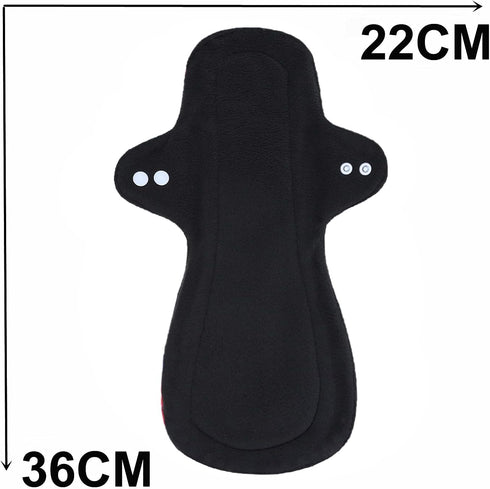 7PCS Reusable Washable Incontinence Cloth Pads, 6PCS Heavy Flow Bamboo Charcoal Sanitary Pads