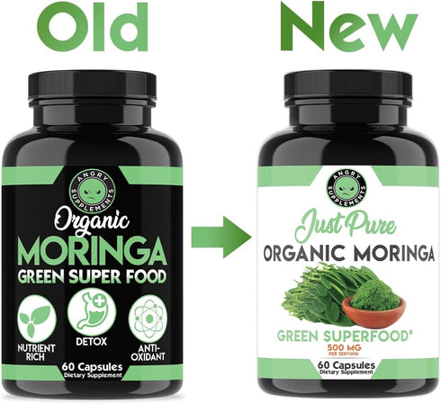 Organic Moringa, Nature’s Green Super Food Supplement, 100% Pure Leaf Powder, Body Detox and Digestive Health Aid