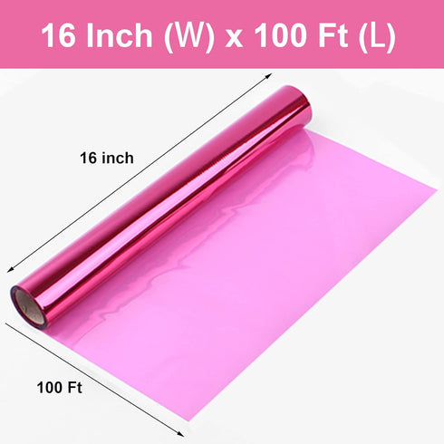 Pink Cellophane Wrap Roll, 16 Inch x 100 Ft, Translucent Colored Cellophane for Gift Baskets & DIY Crafts
