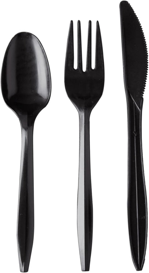 250 Plastic Cutlery Packets, Knife Fork Spoon Napkin Salt Pepper Sets, Individually Wrapped Disposable Silverware