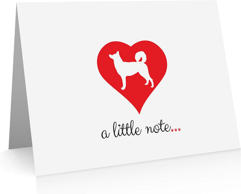 Little Notes by Comptime Husky Note Cards (24 Fold-over Cards and Envelopes) Husky Thank You Cards