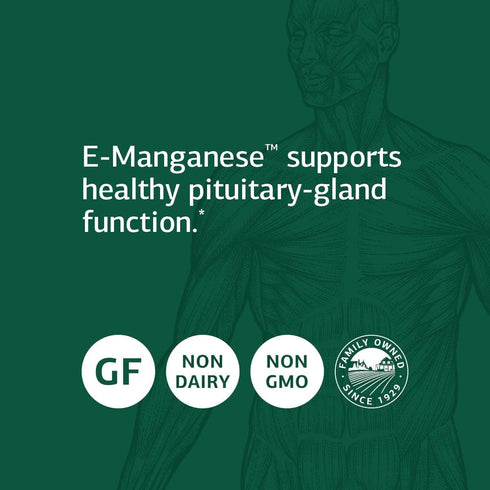 Standard Process E-Manganese, Pituitary Supplements with Calcium Lactate, 50 Tablets