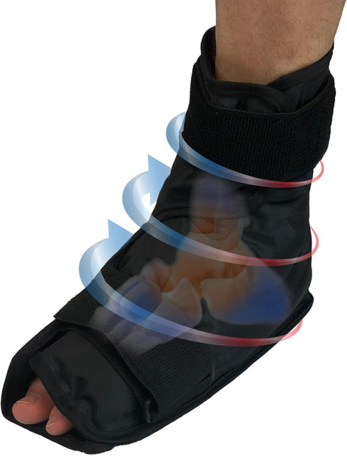 Hot/Cold Gel Wrap for Foot & Ankle Pain Relief - Compression Ankle Ice Pack Wrap, Large