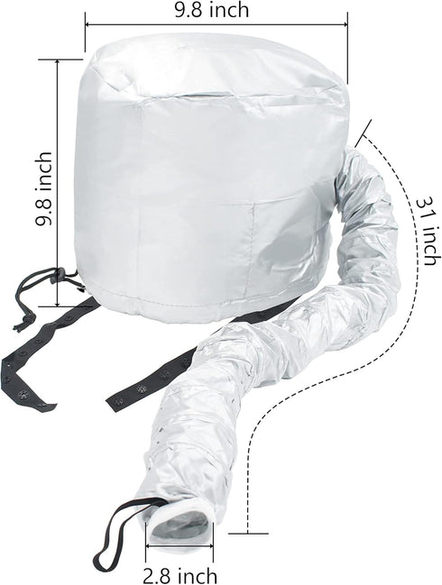 Portable Hair Dryer Bonnet Attachment - Hair Styling, Color, and Conditioning, Silver