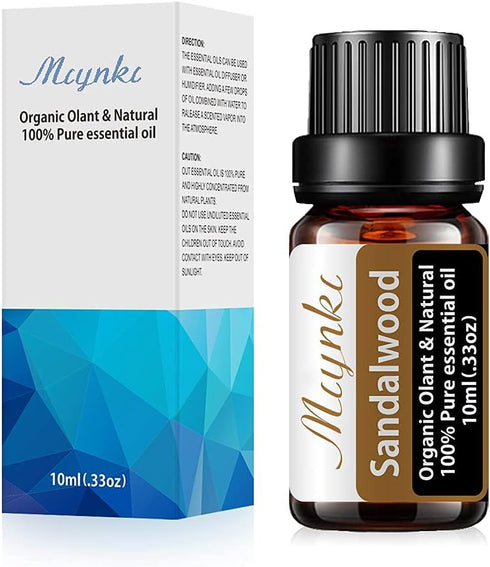 Sandalwood Essential Oil, 10ml for Diffuser, Home, Office, Bedroom, Bathroom, Yoga, Spa