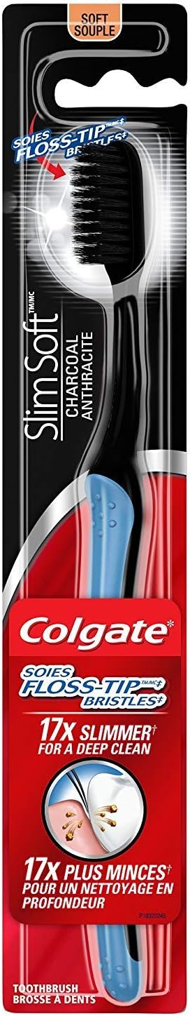 Pack 4 Colgate Slimsoft Charcoal Toothbrush | Combo