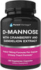 D Mannose Capsules - 600mg D-Mannose Powder with Cranberry and Dandelion Extract - 120 Veggie Caps