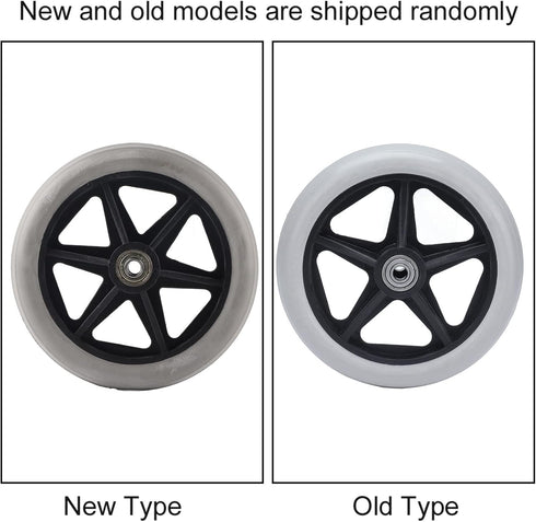 6 Inch Aramox Solid Wheel Replacement for Rollator Walker Wheelchair Medical Mobility Equipment with PU Material