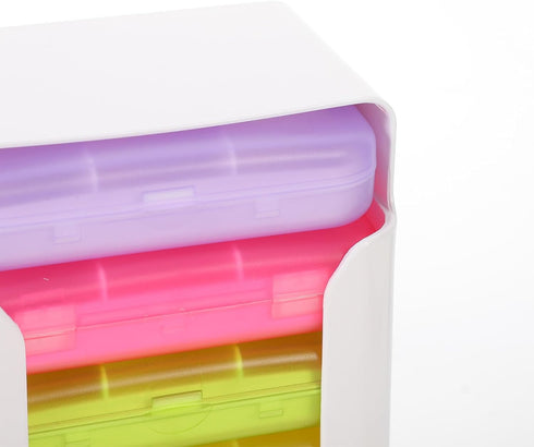 PERSELOSO 7-Day 6 Portable Travel Medicine Organizer Pill Box, Weekly Pill Case with Compartments, Compact Plastic