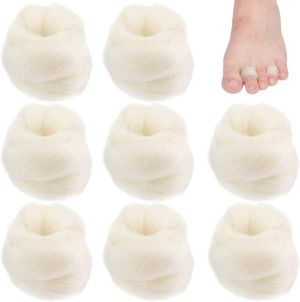 Minatee 8 Pcs Lambs Wool for Toes Soft Feet Cushion Toe Separator Lambs