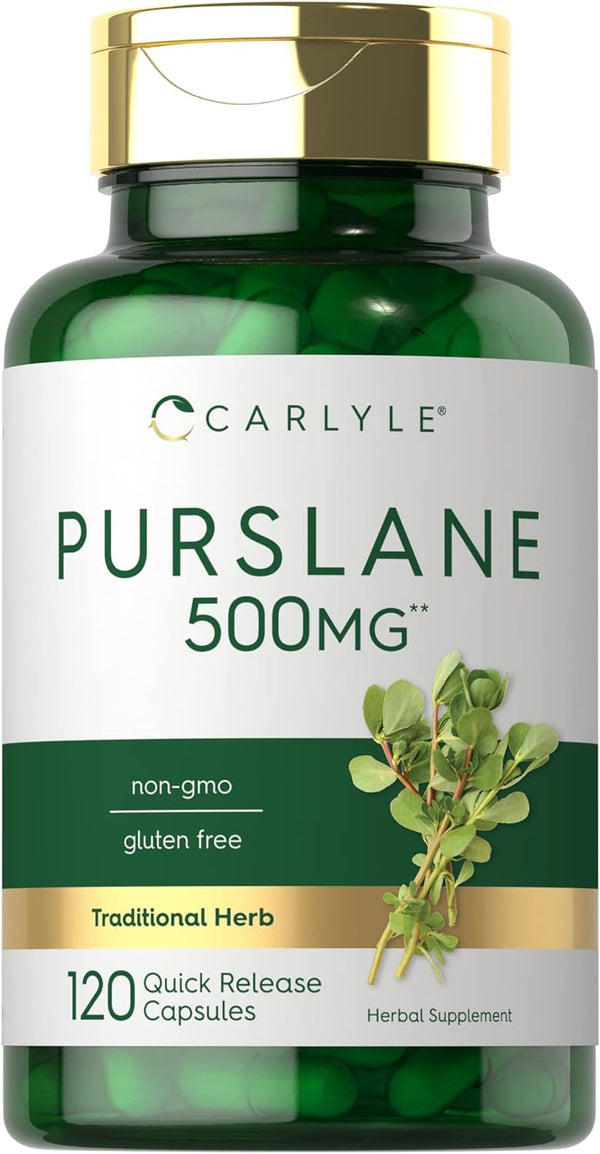 Carlyle Purslane Capsules | 500mg | 120 Count | Portulaca Oleracea Extract | Non-GMO, Gluten Free
