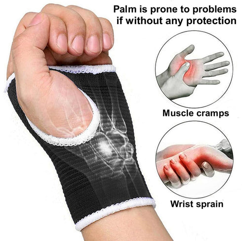 Palm Brace Wrist Support Sleeves (1 Pair), Everyday Use Wrist Brace, Compression Carpal Tunnel for Wrist Pain Relief,