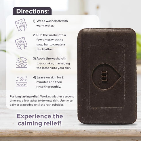 Marie Originals Eczema Face Soap Body Wash Bar – All Natural Treatment for Psoriasis, Dermatitis, Dry Itchy Skin Relief