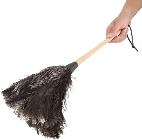 Handmade Washable Duster with Wooden Handle - Eco-Friendly Cleaning Tool