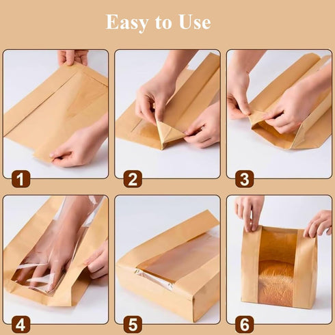 UDAREIT 20 Pack Packaging (11.8x8.2x3.5inch) Large Sourdough Bread Bags for Homemade Bread Gifting Bakery Bags