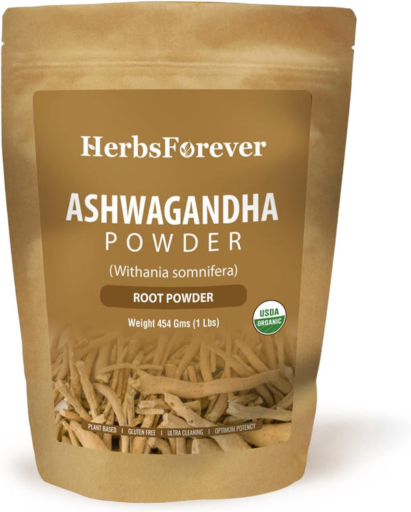 Ashwagandha Powder – Indian Ginseng for Stress Relief and Muscle Health – Non-GMO, Organic, Vegan – 454 Gms