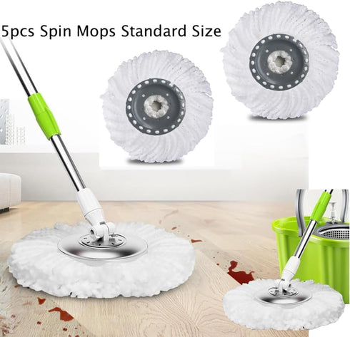 YWSHF 5 PCS Replacement Spin Mop Heads for Old Hurricane Mr.Clean 360 Spin Magic Mop, Microfibre Universal Refills