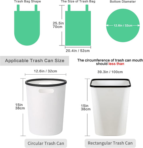 PetsHome 6 Gallon Trash Bags, 120 Count, Extra Thick, Leak Proof Rubbish Bags for Home Office Trash Can, Green